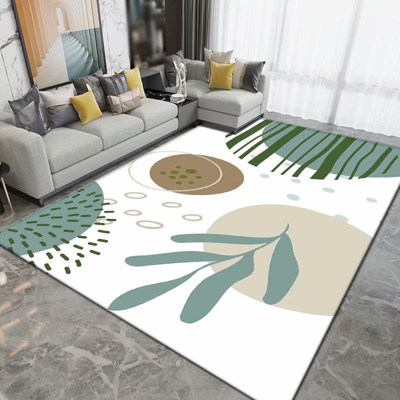 Orange Contemporary Rug Polyester Graphic Indoor Rug Non-Slip Backing Rug for Living Room