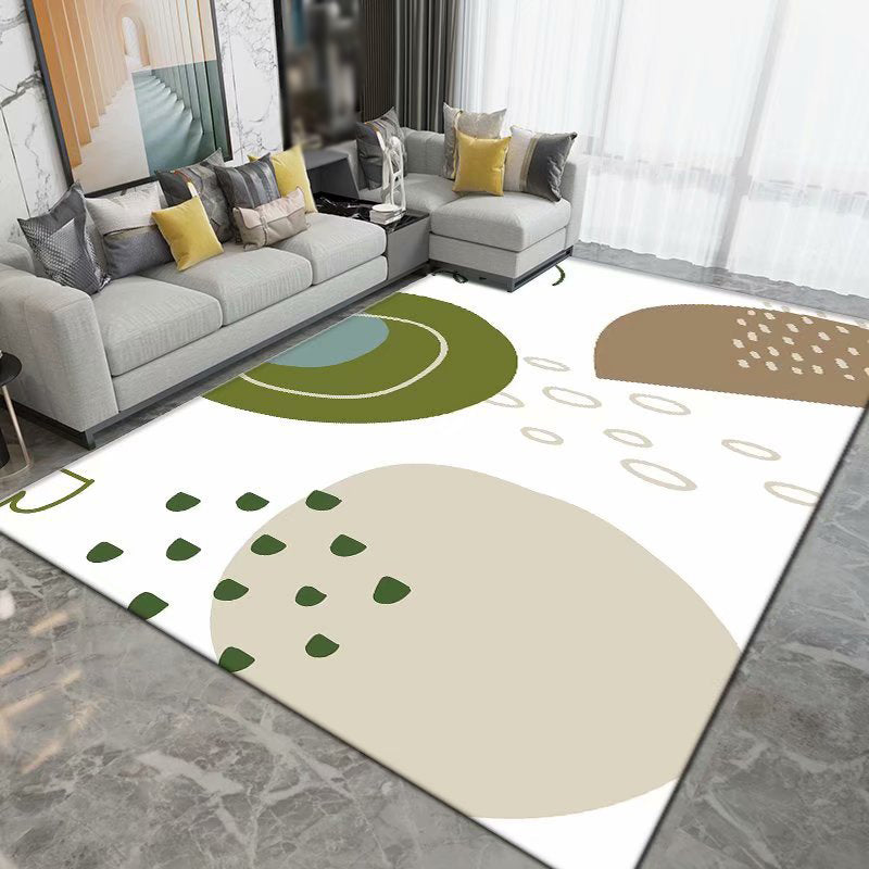 Orange Contemporary Rug Polyester Graphic Indoor Rug Non-Slip Backing Rug for Living Room