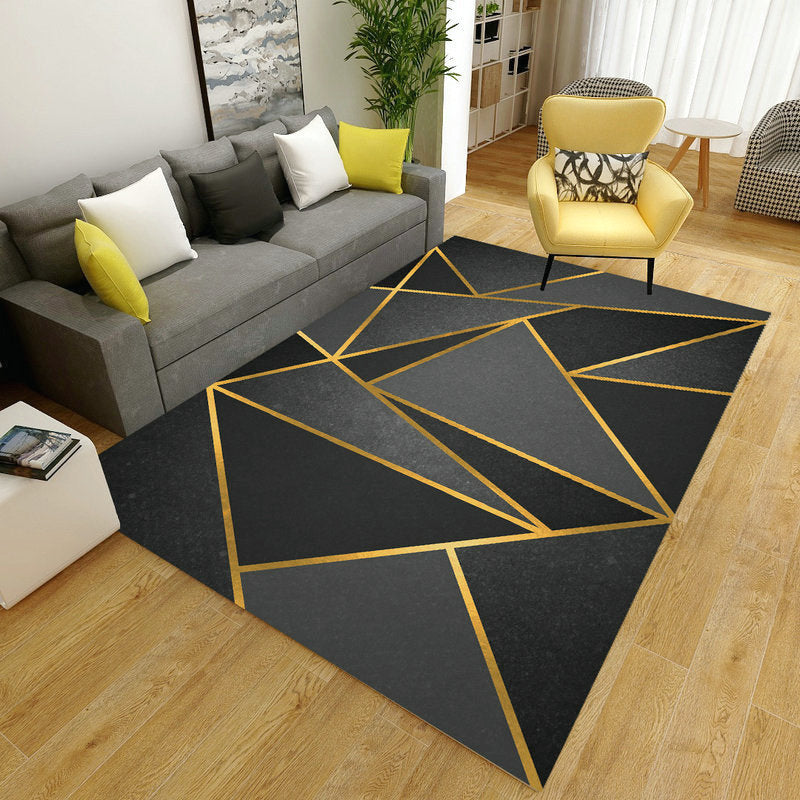 Leisure Area Carpet Modern Geometric Printed Rug Washable Polyester Non-Slip Carpet for Home Decor