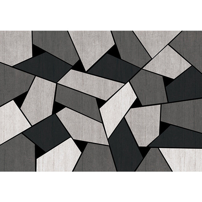 Bold Geometric Print Carpet Area Rug Stain Resistant Polyster Washable Rug for Living Room