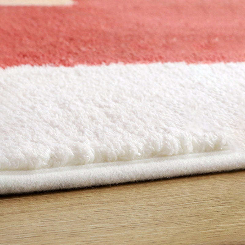 Beige Nordic Area Carpet Polyester Graphic Rug Non-Slip Backing Rug for Living Room