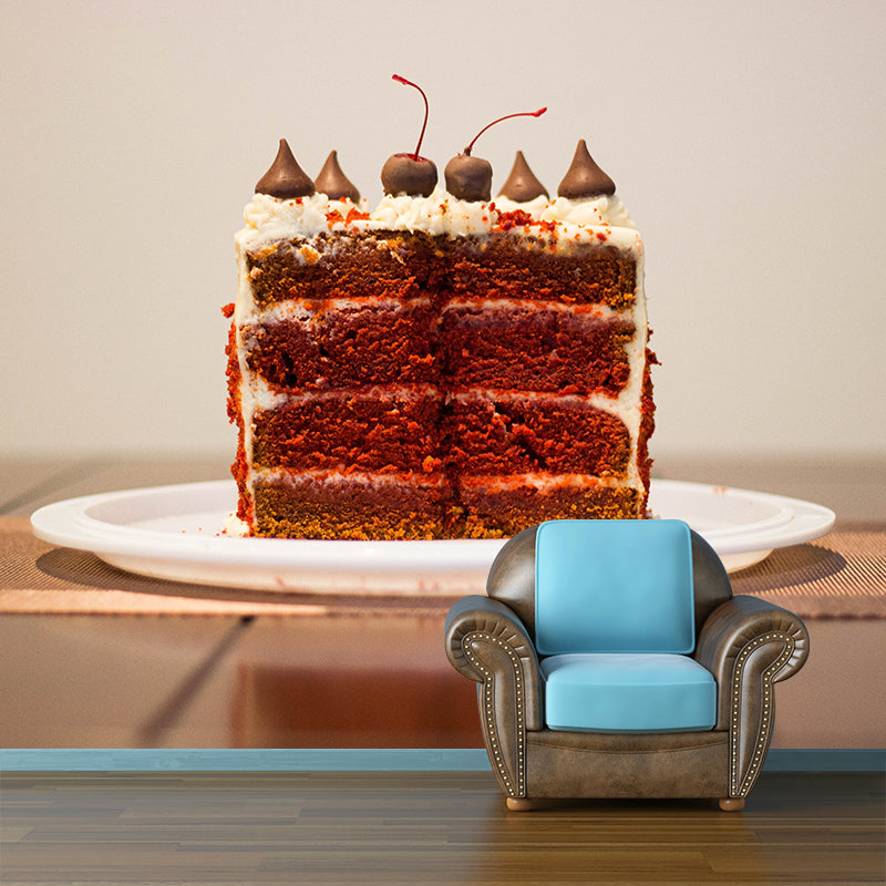 Contemporary Dessert Shop Wall Covering Moisture Resistant Mural, Personalized Size