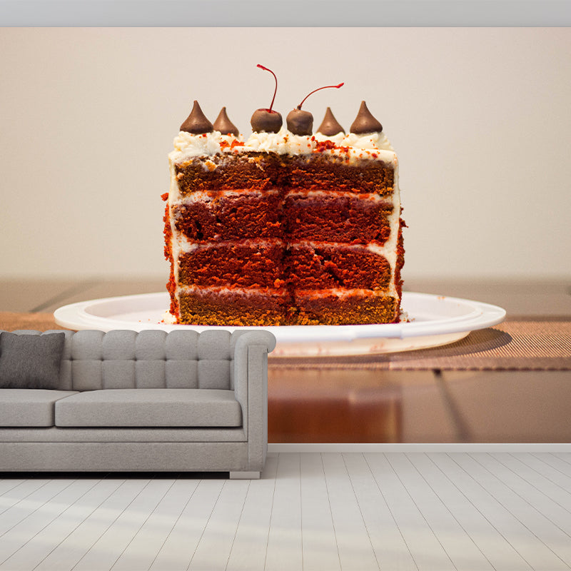 Contemporary Dessert Shop Wall Covering Moisture Resistant Mural, Personalized Size