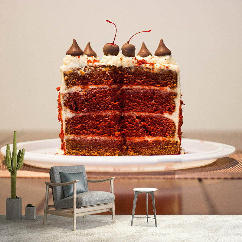 Contemporary Dessert Shop Wall Covering Moisture Resistant Mural, Personalized Size