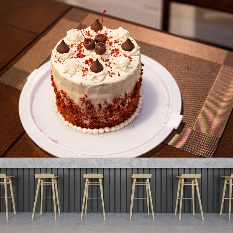 Contemporary Dessert Shop Wall Covering Moisture Resistant Mural, Personalized Size