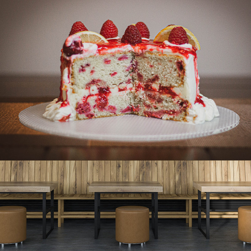 Contemporary Dessert Shop Wall Covering Moisture Resistant Mural, Personalized Size