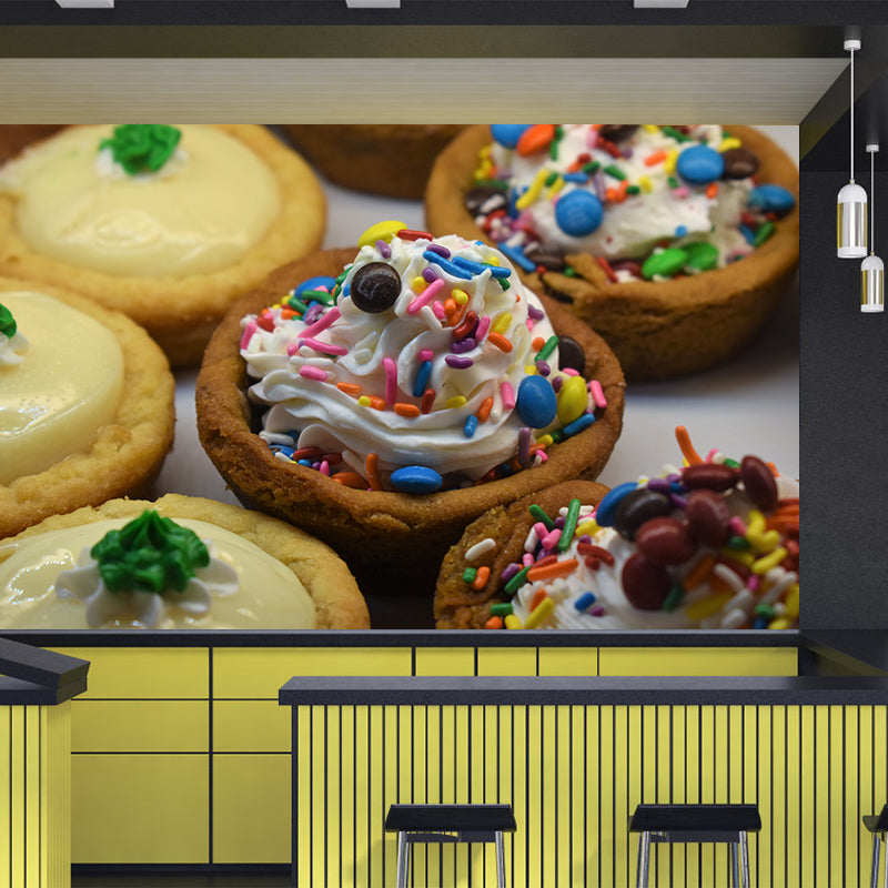 Dessert Photo Wall Mural Full Size Wall Art for Coffee Shop, Made to Measure
