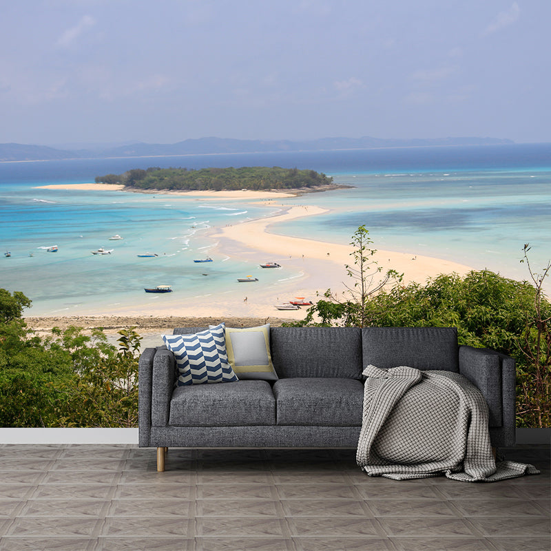 Beautiful Sandy Beach Mural Wallpaper Scenery Decorating for Gust Room, Waterproof