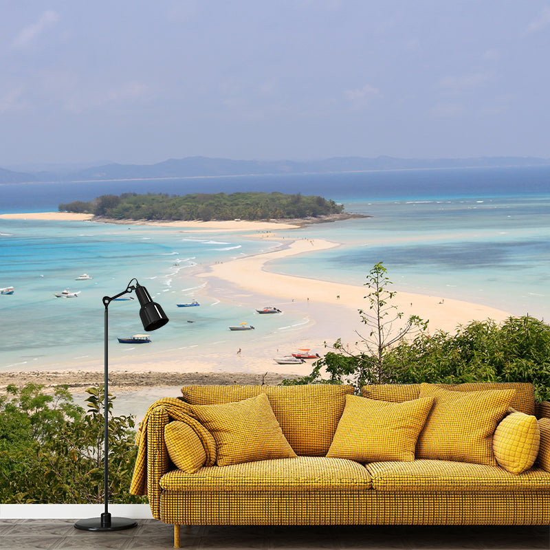 Beautiful Sandy Beach Mural Wallpaper Scenery Decorating for Gust Room, Waterproof