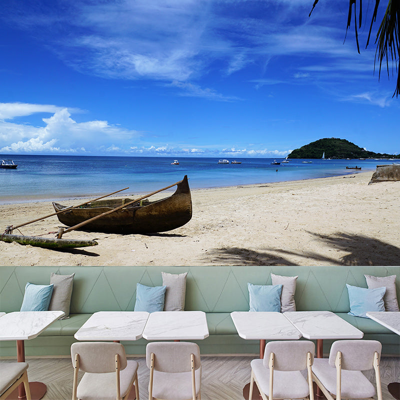 Beautiful Sandy Beach Mural Wallpaper Scenery Decorating for Gust Room, Waterproof