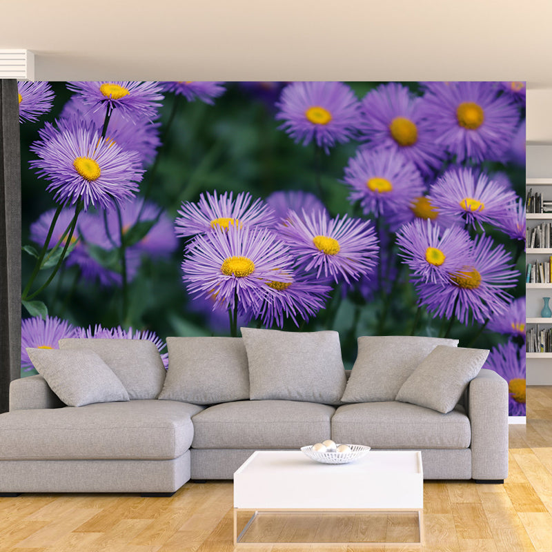 Bright Flowers Mural Decal Modern Wall Covering for Sitting Room, Waterproofing