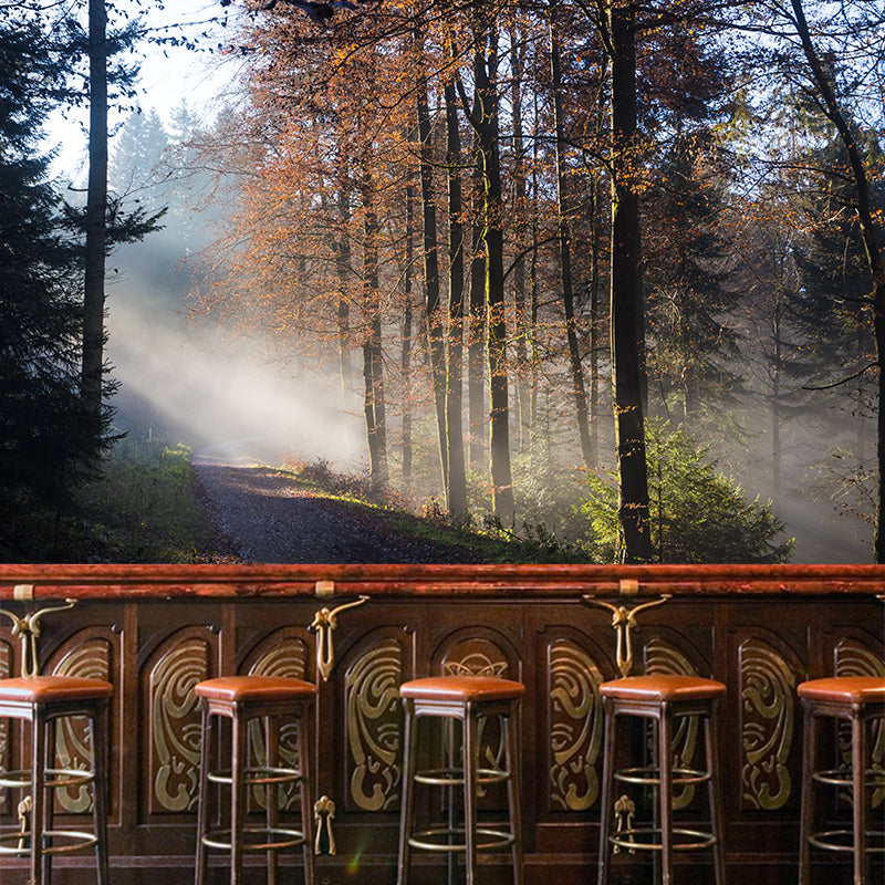 Photographic Forest Wall Mural Water Resistant Wall Decor for House Interior, Custom Size