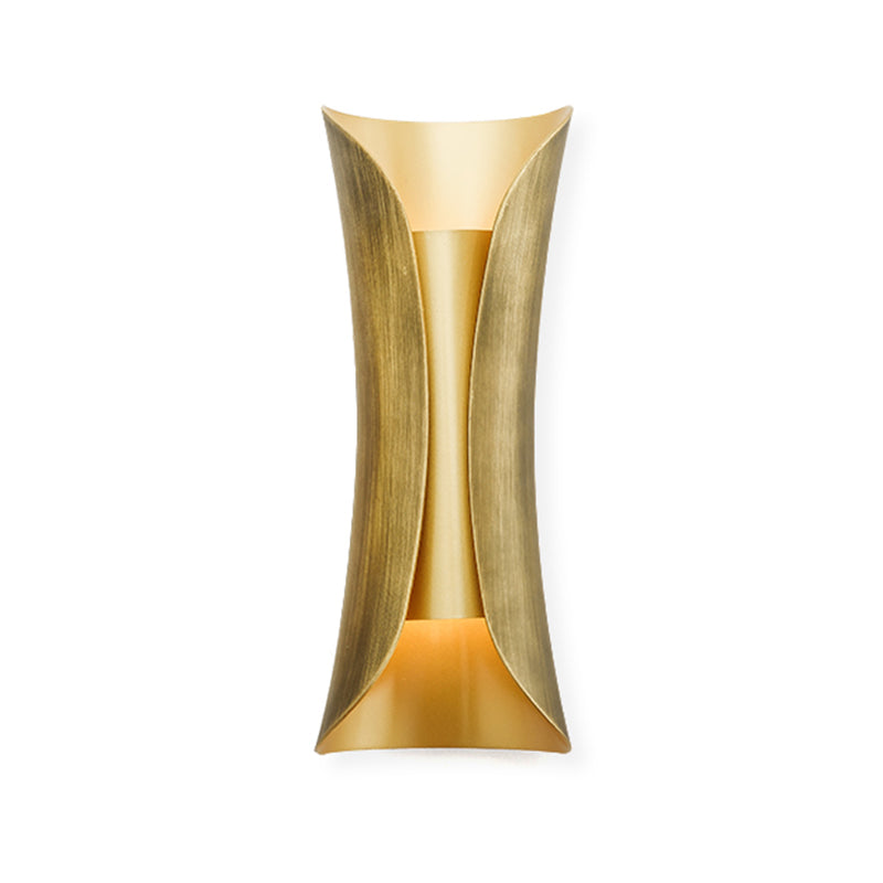 Curva de oro LED LIGHT MODERNISMO 2 CABEZAS Partido de iluminación de pared de metal para sala de estar
