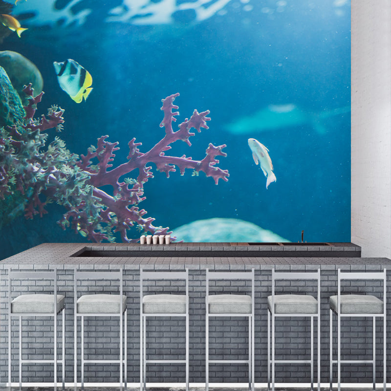 Interesting Seabed Mural Wallpaper Contemporary Wall Covering for Children's Bedroom