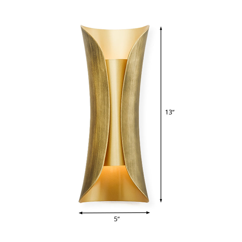 Curva de oro LED LIGHT MODERNISMO 2 CABEZAS Partido de iluminación de pared de metal para sala de estar