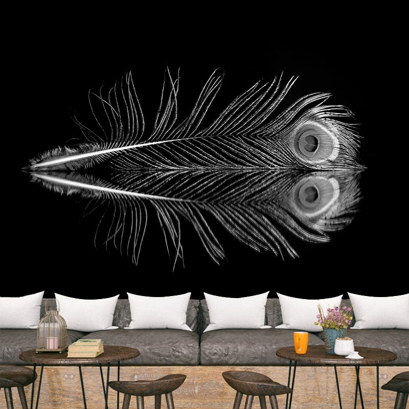 Light Feather Mural Stain Resistant Contemporary Bedroom Wall Decor, Waterproofing