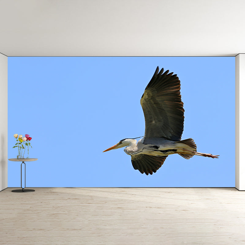 White Crane Mural Wallpaper for Living Room, Waterproofing, Custom Size Available