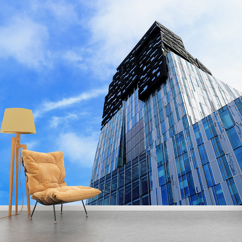 Contemporary City Architecture Moisture Resistant Wall Decor for Meeting Room