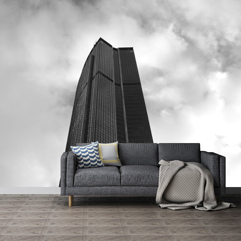 Contemporary City Architecture Moisture Resistant Wall Decor for Meeting Room