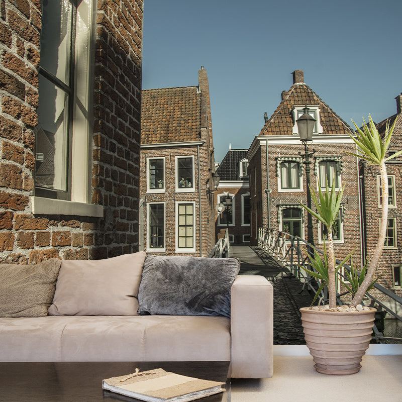 Dutch City Architecture Scenery Mural Water Resistant, Personalized Size