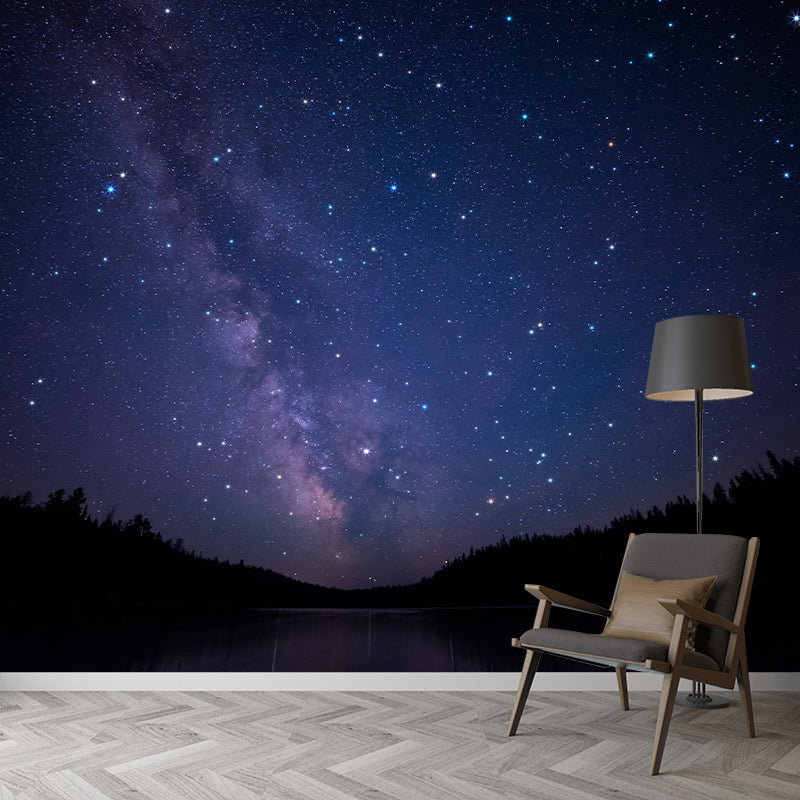 Starry Sky Mural Wallpaper for Living Room Universe Wall Art, Custom Size