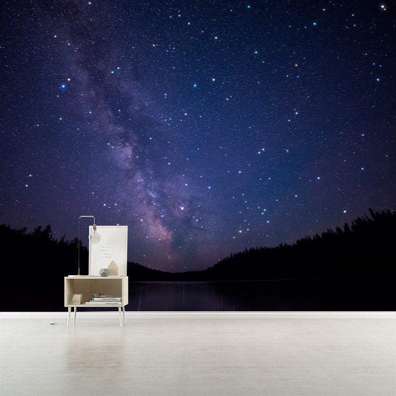 Starry Sky Mural Wallpaper for Living Room Universe Wall Art, Custom Size