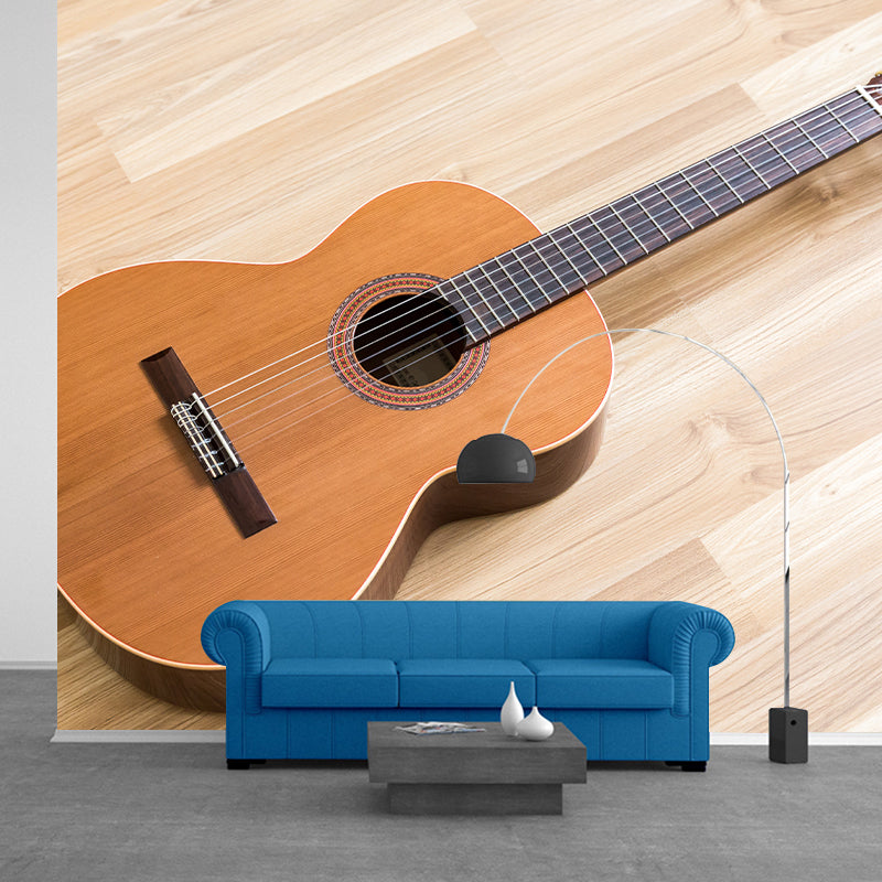 Guitar Hobby Murals for Living Room Contemporary City ,Customized Size