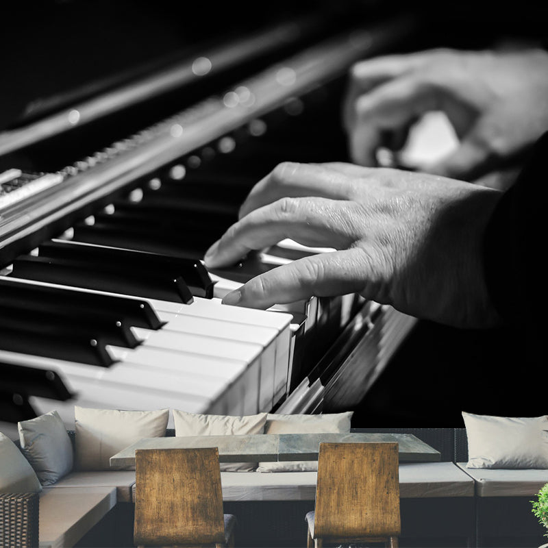 Contemporary Hobby Piano Mural Wallpaper Water Resistant Environment Friendly