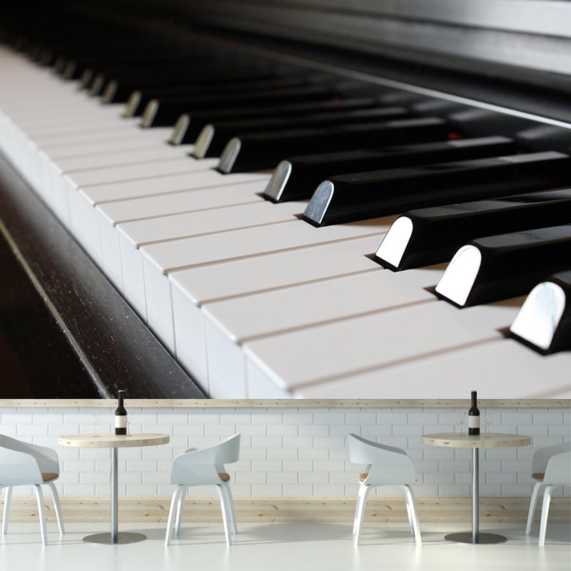 Hobby Piano Mural Wallpaper Contemporary Mildew Resistant Wall Covering for Home Decor