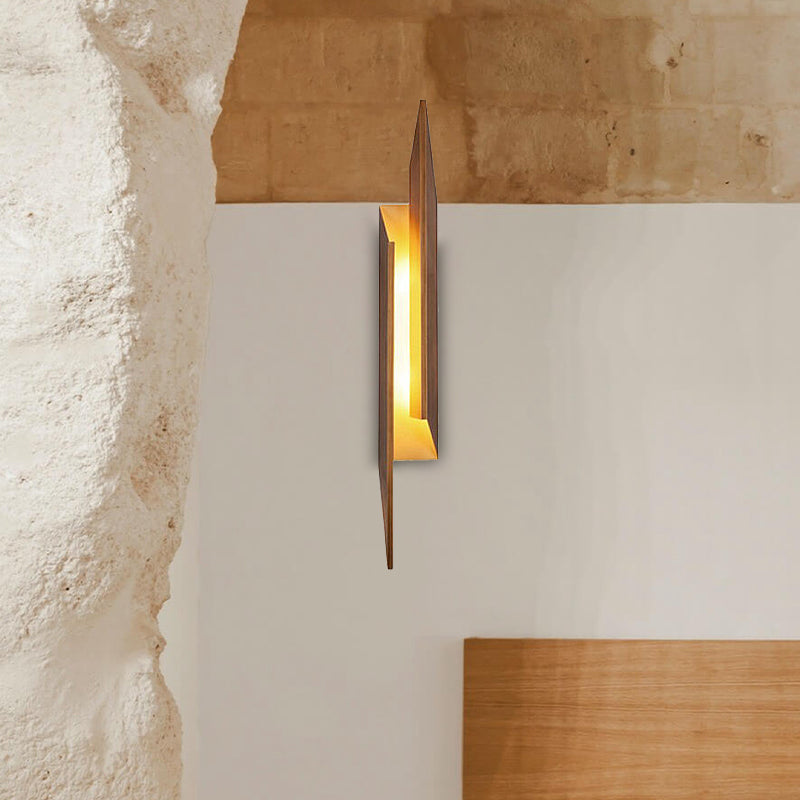 1 Kopf Wohnzimmer Leuchter modernistischer brauner LED -Wandmontagelicht mit geometrischer Metallschatten