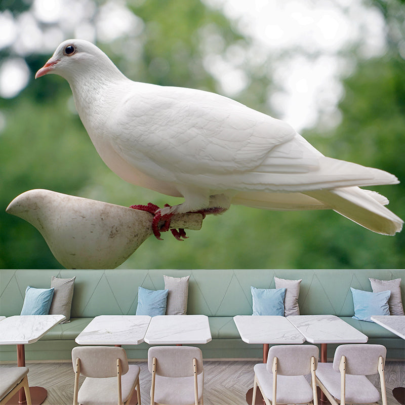 White Pigeon Murals Moisture Resistant Contemporary Hallway Wall Decoration