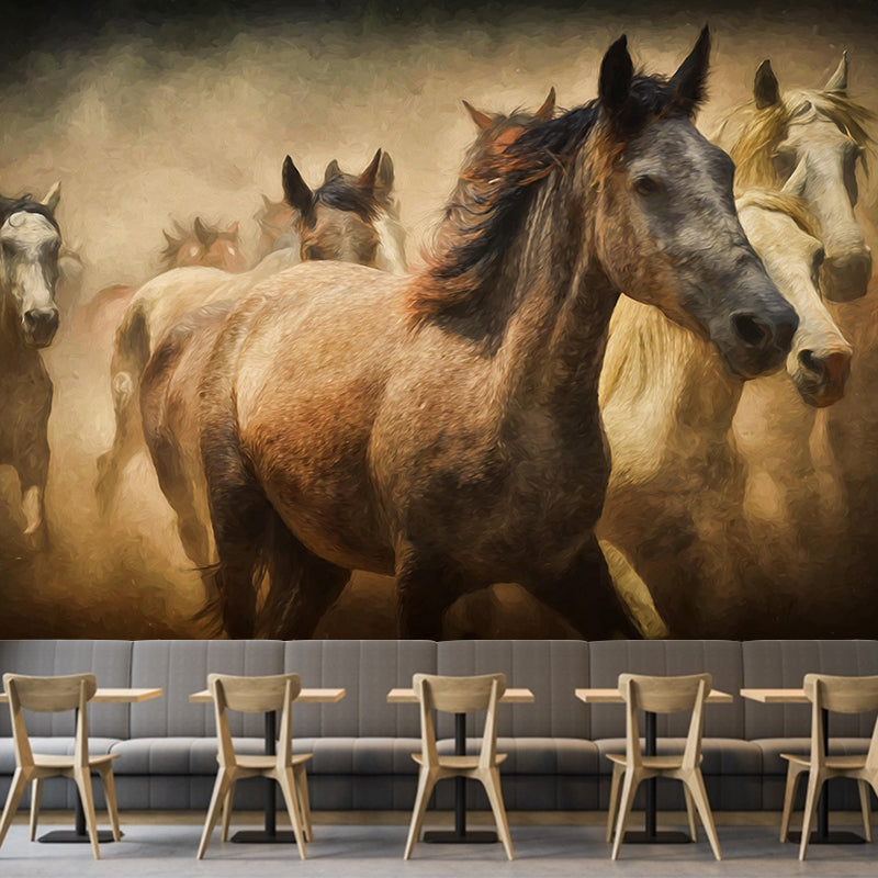 Huge Horse Murals Moisture Resistant Contemporary Hallway Wall Decoration