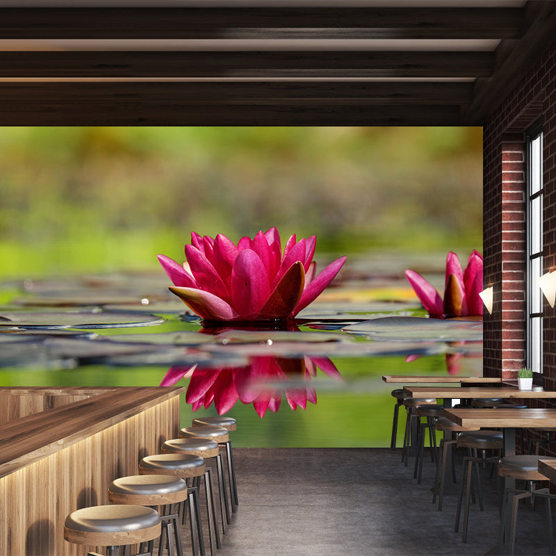Minimalistische Blumen-Tapete, abnehmbar, schmutzabweisendes Dekor in mehreren Farben