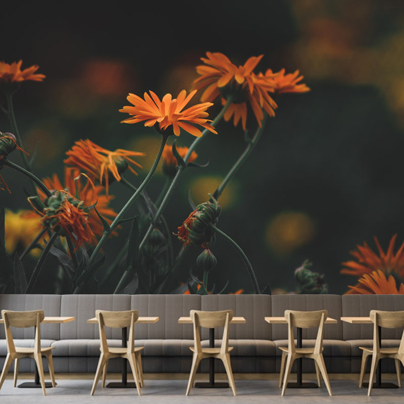 Minimalistische Blumen-Tapete, abnehmbar, schmutzabweisendes Dekor in mehreren Farben