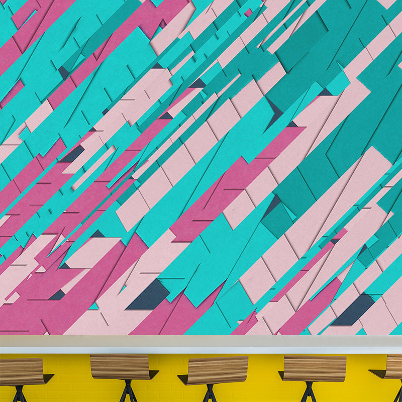 Soft Color Wall Mural Geometry Sleeping Room Home Decoration Wall Covering