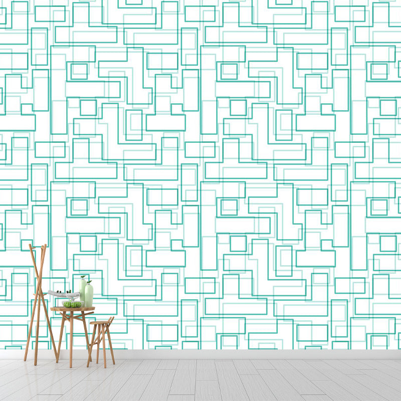 Lichte kleur geometrie muurschildering behang hedendaagse wandbekleding voor woondecoratie