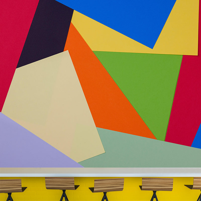 Minimalism Style Geometry Wall Mural Mildew Resistant Home Decoration for Bedroom