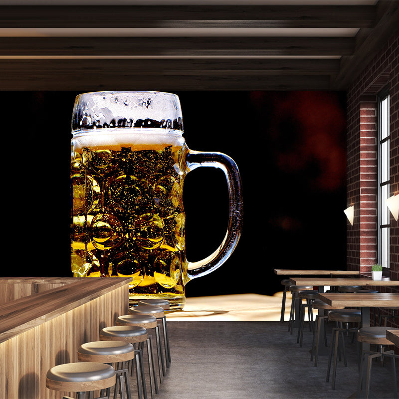 Soft Color Mural Wallpaper with Beer Print Modern Mildew Resistant Commercial Use Wall Covering