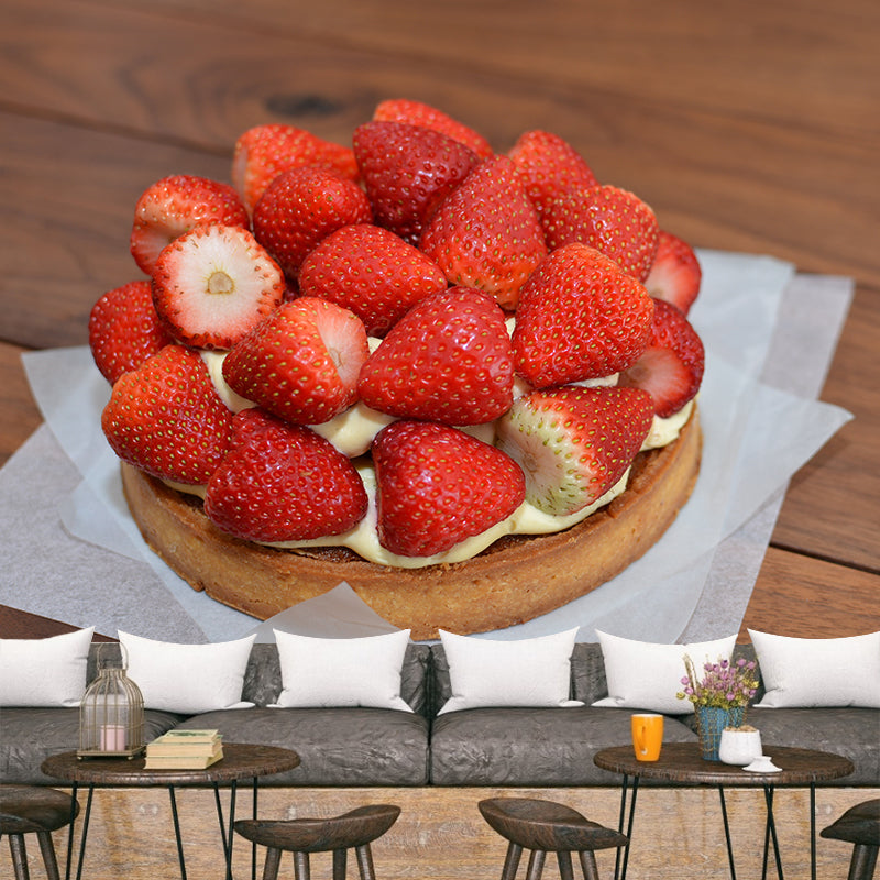 Delicious Cake Mural Commercial Use Contemporary Dessert Shop in Soft Color