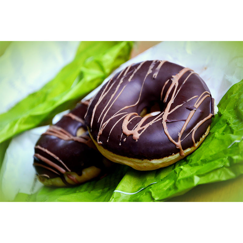 Tasty Dessert Mural Wallpaper with Donut Pattern Mildew Resistant Coffee Shop Wall Decor