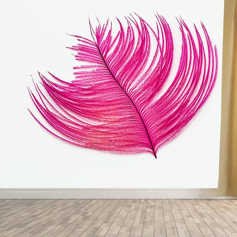 Contemporary Mural Wallpaper with Feather Pattern Wall Covering for Living Room