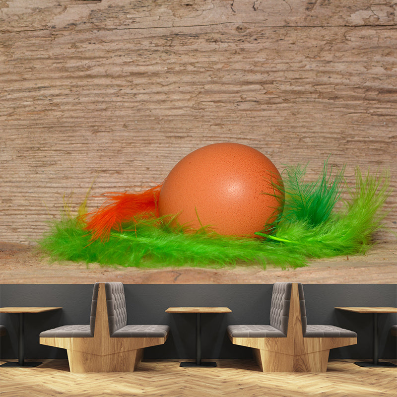 Photography Horizontal Light Feather Mural Wallpaper Wall Covering for Dining Room