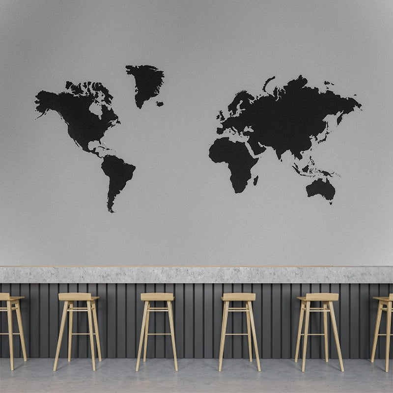 Contemporary World Map Mural Wallpaper Full Size Home Decor for Living Room