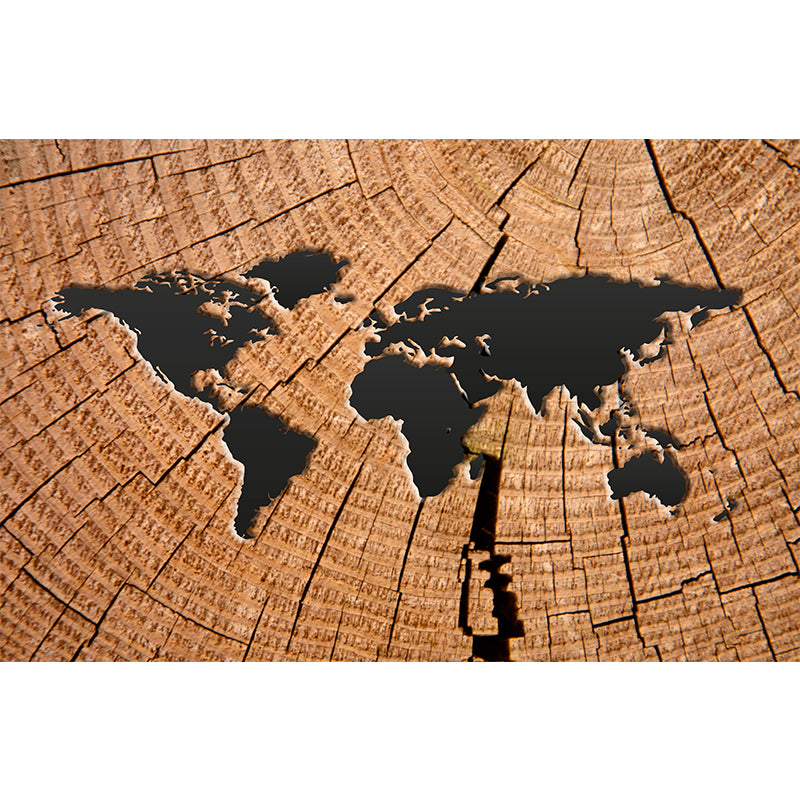 Contemporary World Map Mural Wallpaper Full Size Home Decor for Living Room