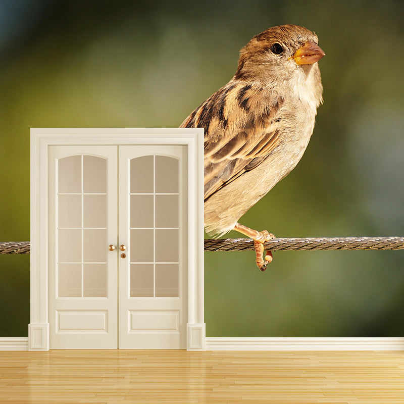 Sparrow Contemporary Mural Wallpaper Mildew Resistant Wall Decor for Accent Wall