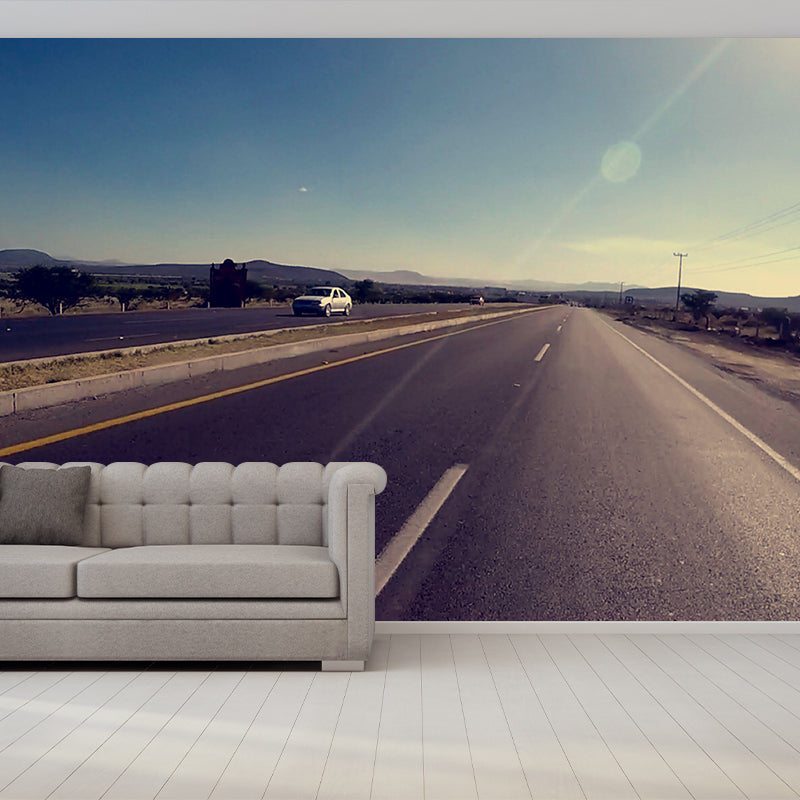 Customized Photography Industrial Mural Wallpaper with Road Pattern for Boy's Bedroom