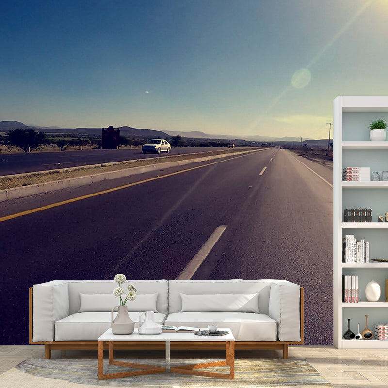 Customized Photography Industrial Mural Wallpaper with Road Pattern for Boy's Bedroom