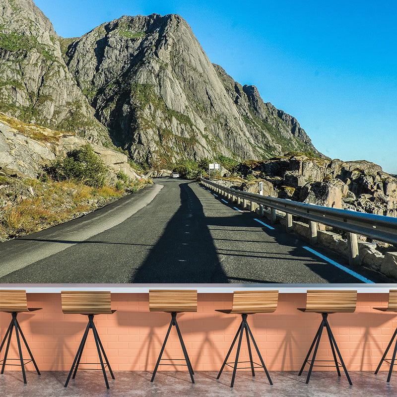 Customized Photography Industrial Mural Wallpaper with Road Pattern in Soft Color