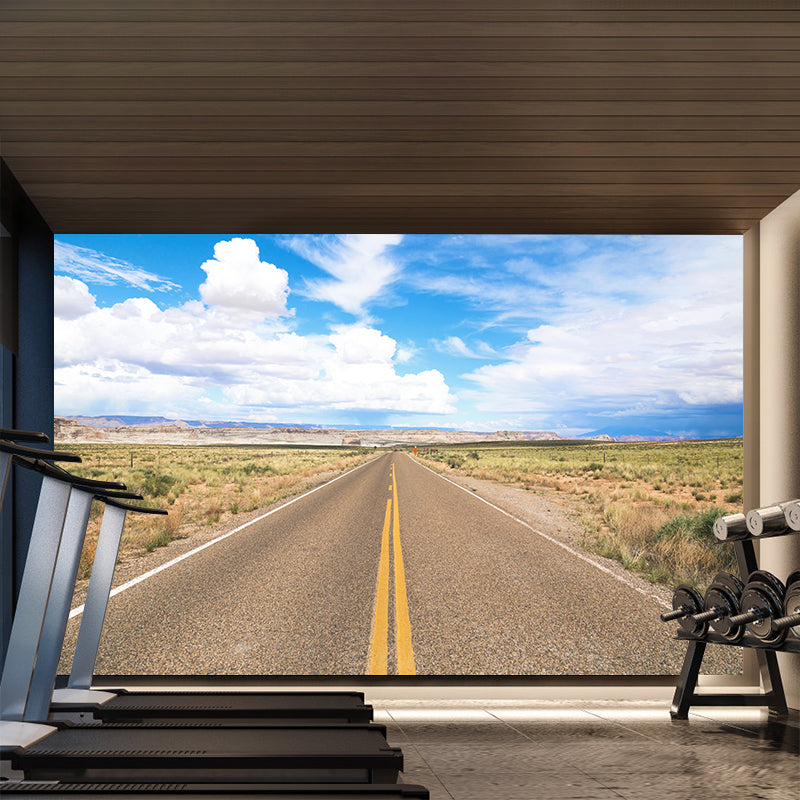 Customized Photography Industrial Mural Wallpaper with Road Pattern in Soft Color