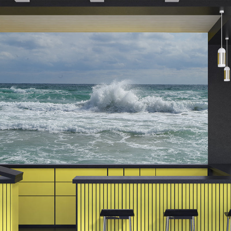 Modern Style Wave Wall Mural Decal Photography Moisture Resistant Wall Covering